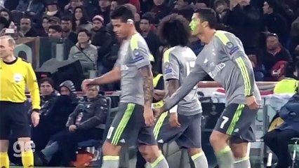 Cristiano Ronaldo Pokes James Rodriguez In The Bum v Roma