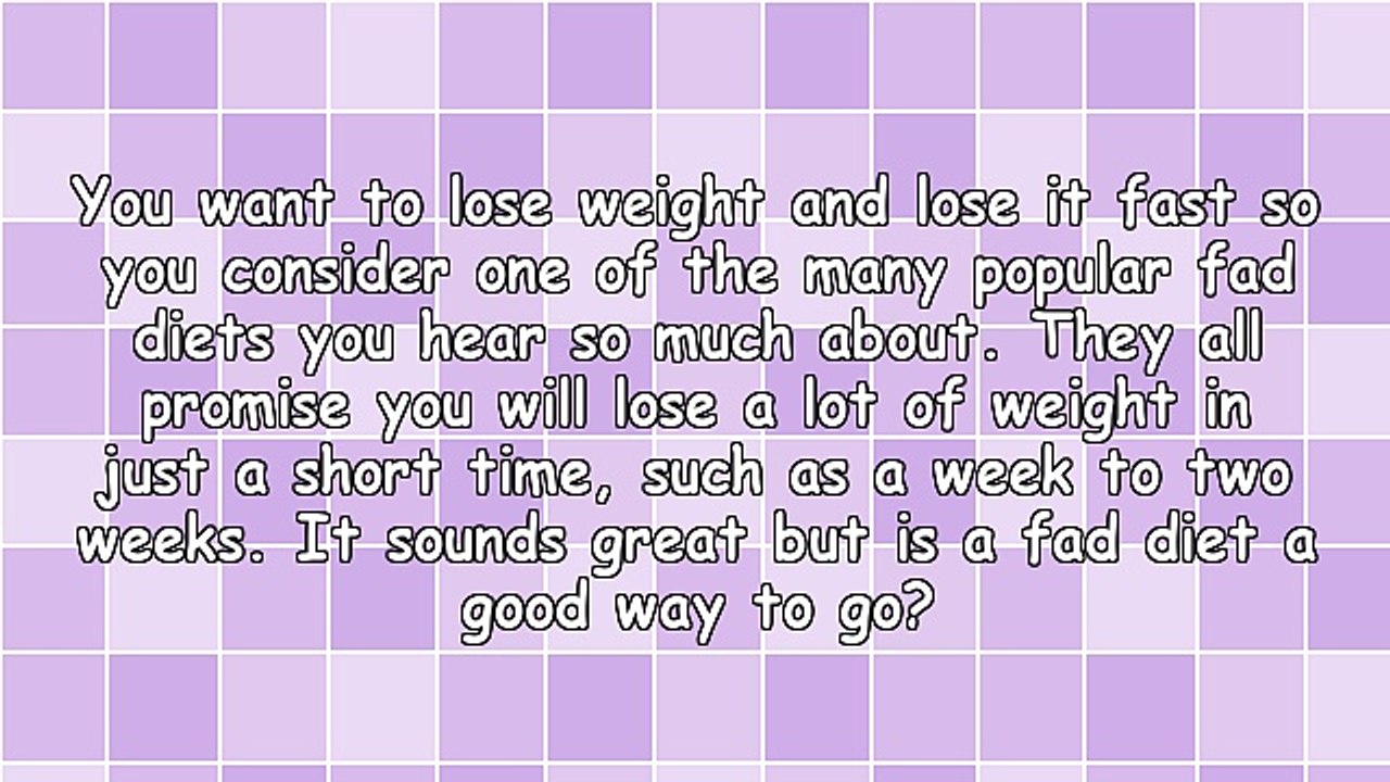 Why Fad Diets Won't Work in the Long Run