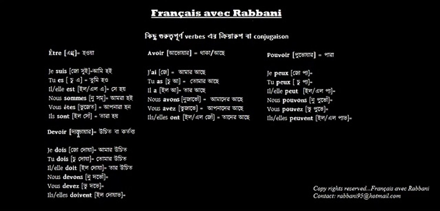 Français avec Rabbani Leçon n° 3