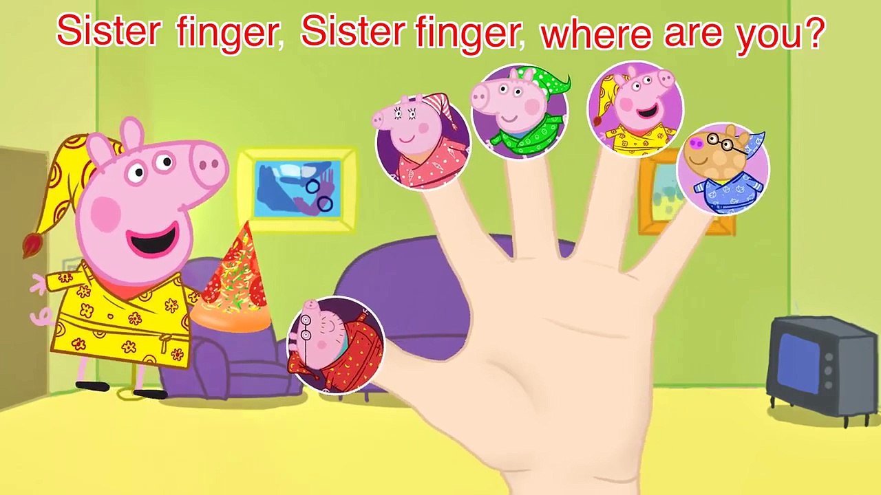 Jumping Peppa Pig Finger Family Nursery Rhymes and More Lyrics