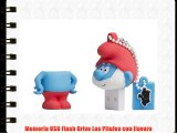 Tribe Los Pitufos Pendrive - Memoria USB Flash Drive 2.0 de goma de 4 GB con llavero diseño