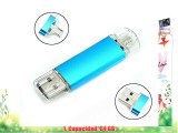 2.0 OTG Flash Drive para Android Smartphone / Tablet / PC azul claro 64GB Micro USB