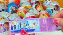 Opening of 30 SURPRISE EGGS! with Frozen Elsa and Anna, Disney Cars, Barbie and Hot Wheels Cars