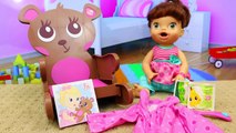 BABY ALIVE Furniture With Story Time Rocking Chair Set & Baby Lucy Doll Eats   Poops in Diaper