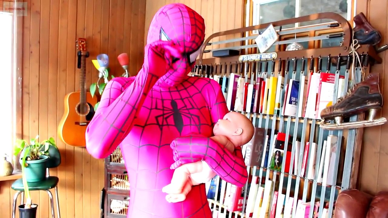 Pink Spidergirl Pregnant with Spiderman_ Fun Superhero Movie in Real Life _)