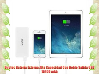 Unotec Batería Externa Alta Capacidad Con Doble Salida USB 10400 mAh