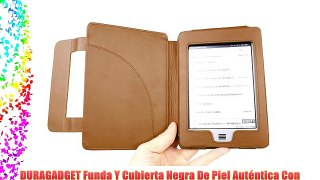 DURAGADGET Funda Y Cubierta Negra De Piel Auténtica Con Soporte Para El Nuevo Kindle De Amazon