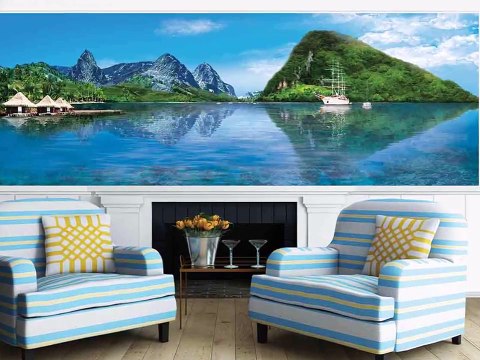 Гостиная в голубом цвете