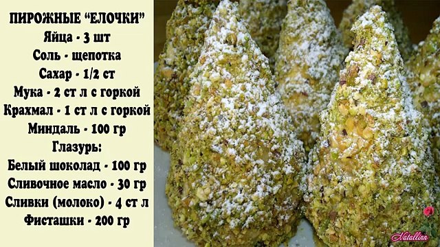 Пирожное Елочки. Бисквитное пирожное, Новогодний рецепт