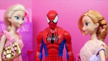 Frozen Dolls Elsa and Anna Shopping with SPIDERMAN!!! Barbie Boutique Clothing Store DisneyCarToys