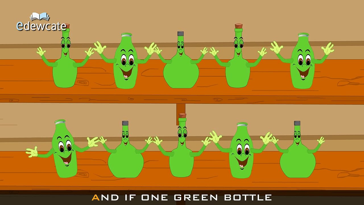 Edewcate english rhymes - Ten Green Bottles Hanging on the Wall