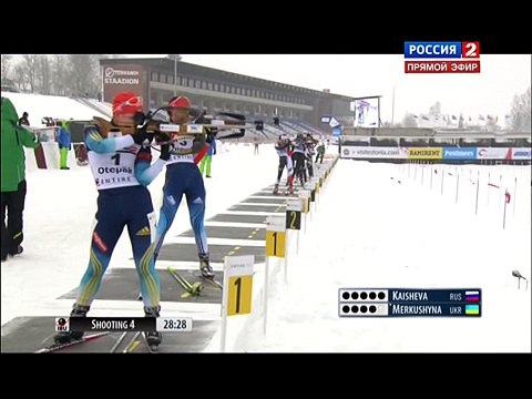 БИАТЛОН Анастасия МЕРКУШИНА - ЗОЛОТО в персьюте! Чемпионат Европы-2015
