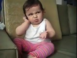 Funny baby girl speaking on phone  HAHAHA so cute  Funny Videos 2015