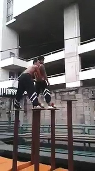 creative talented jumping looks danger one pair