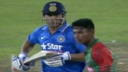 Dhoni And Mustafizur Battle - India vs Bangladesh