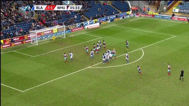 Le superbe coup franc de Dimitri Payet West Ham vs Blackburn