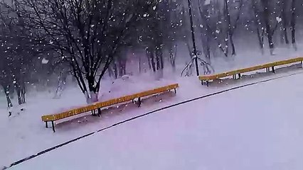 Катание на коньках в сильный снегопад!!! г. Реутов Московской области