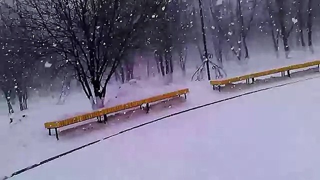 Катание на коньках в сильный снегопад!!! г. Реутов Московской области