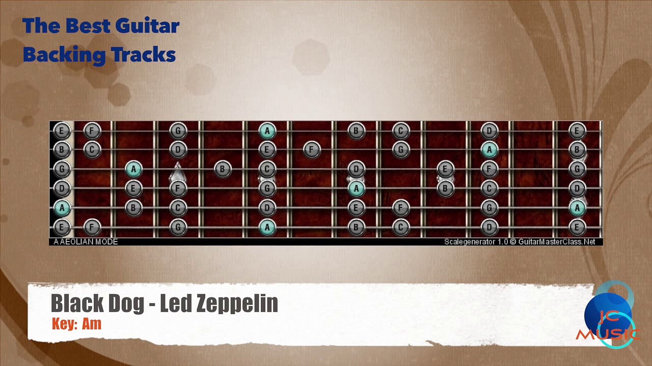 Black Dog - Led Zeppelin Guitar Backing Track with scale chart