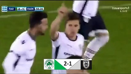 Gojko Cimirot Sjajan Pogodak Panathinaikos vs PAOK 1-2 (2-2) Gol Cimirota