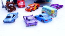 Disney Pixar Cars 2 Snow Day Launcher in Radiator Springs with Lightning McQueen Snot Rod