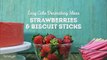 Easy Cake Decorating Idea- Strawberries and Biscuit Sticks