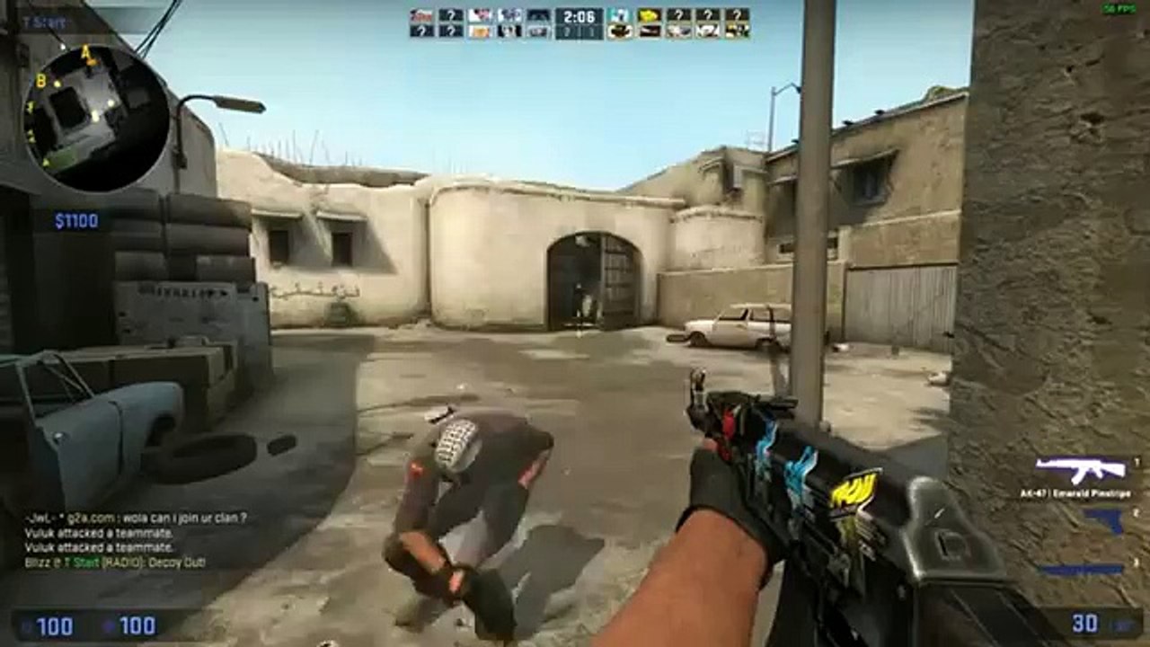 CS GO Game Play My new AK 47 Skin Emerald Pinstripe 1 2$