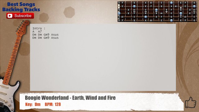Boogie Wonderland - Earth, Wind and Fire Guitar Backing Track with chords and lyrics