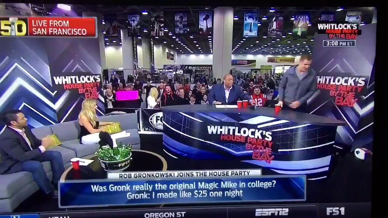 Man child Rob Gronkowski gives Fox Sports 1 reporter way too aggressive lap dance