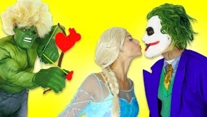 Spiderman vs Joker vs Frozen Elsa - Valentines day - Fun Superhero Movie in Real Life