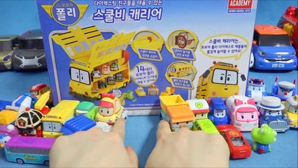 下载视频: 로보카폴리 Robocar Poli Робокар Поли School B Carrier mini car toys by ToyPudding vidéo