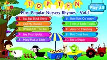 Top 10 - Ten Most Popular Nursery Rhymes Jukebox Vol. 1 with Lyrics - Happy Children Day