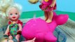 Frozen Elsa and Kids at Barbie Kelly Alex Doll Whale Pool Vintage 1990s Playset DisneyCarToys