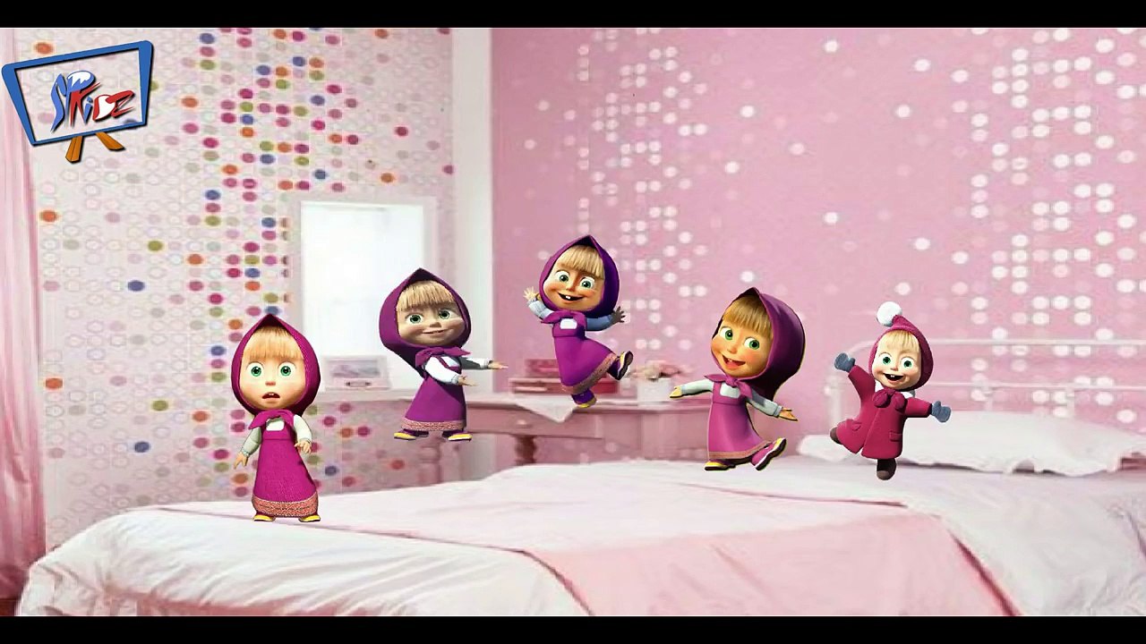 Five Little masha jumping on the bed