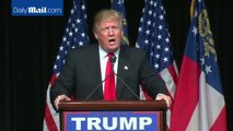 Donald Trump yells for Atlanta rally lights to be turned off