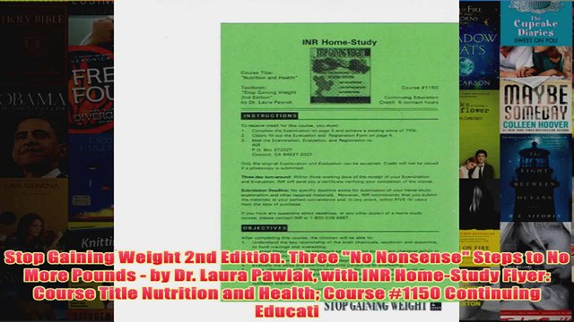 Download PDF Stop Gaining Weight 2nd Edition Three No Nonsense Steps to No More Pounds by Dr Laura FULL FREE