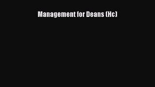Read Management for Deans (Hc) Ebook Free