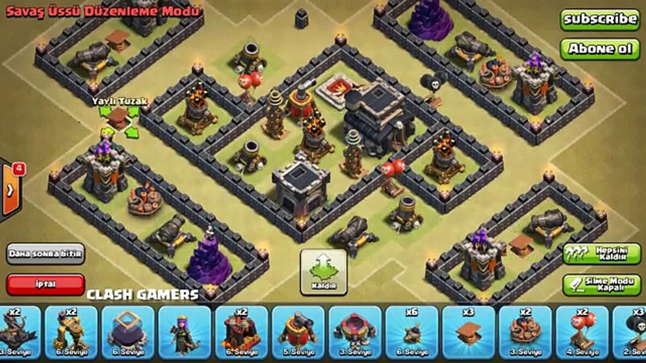 7.Seviye Köy Binası - 3 Hava Savunmalı Klan Savaşı Düzeni - Anti Ejder - Clash of Clans