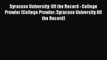 Read Syracuse University: Off the Record - College Prowler (College Prowler: Syracuse University