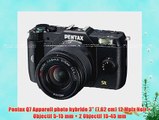 Pentax Q7 Appareil photo hybride 3 (762 cm) 12 Mpix Noir   Objectif 5-15 mm   2 Objectif 15-45