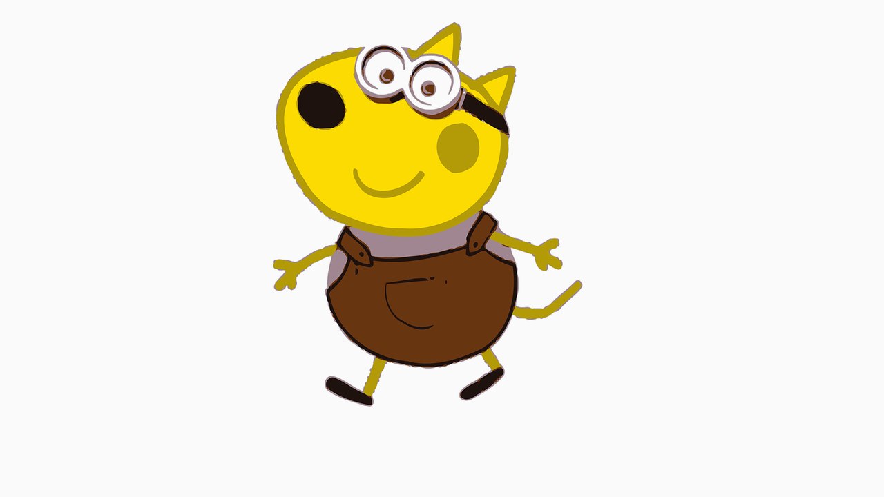 How to draw Peppa Pig minions characters George step by step easy drawing for kids