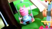 Peppa Pig Playing in Treehouse Playground Park with Slide See-Saw Play Doh Muddy Puddles