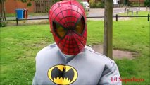 Spiderman cartoon Spiderman ,Batman, Batgirl fights - Superhero Battle Movie In real life!