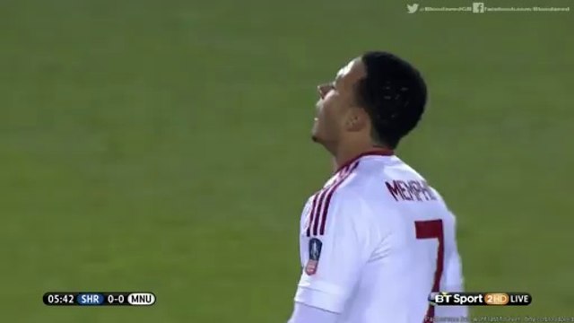 Memphis Depay Super Chance - Shrewsbury v. Manchester United (FA Cup) 22.02.2016 HD -