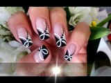 Quick Black and White Nail Art ¦ Monochrome French ♥ Diseño de Uñas Negro y Blanco