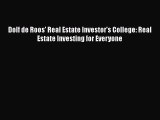 [PDF] Dolf de Roos' Real Estate Investor's College: Real Estate Investing for Everyone Download