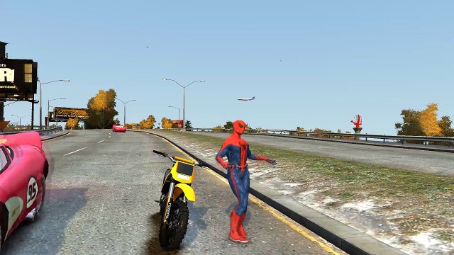 Disney Cars Pixar Spiderman Nursery Rhymes Motorbike (Children Songs with Action)