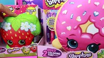 NEW Giant Shopkins Surprise Mega Shopkins Messenger Bag Purse & Doughnut Plush Color Me Toys