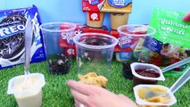 Oreo Cookie Dirt & Gummy Worms Dessert with Snack Pack Chocolate Pudding & Birthday Treats
