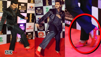 Arjun Kapoor walks in Red High Heels at Zee Cine Awards 2016